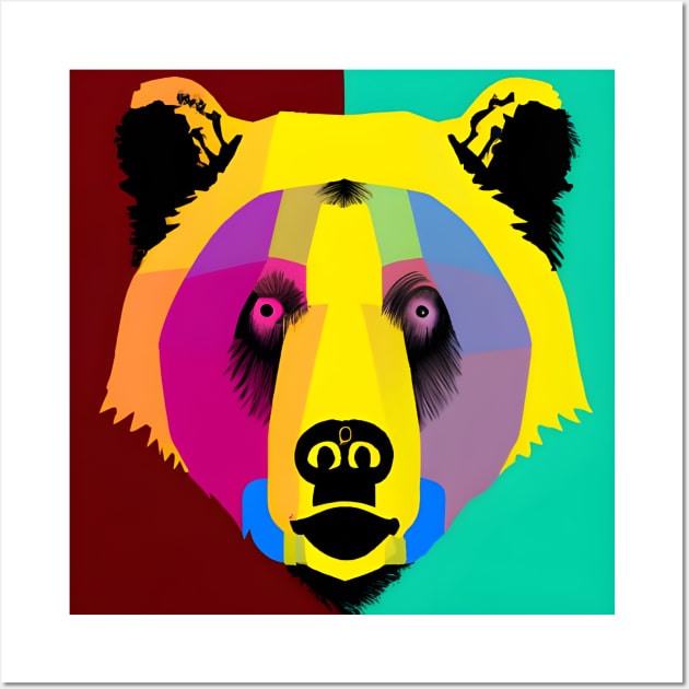 Pop Art Bear Face Wall Art by Chance Two Designs